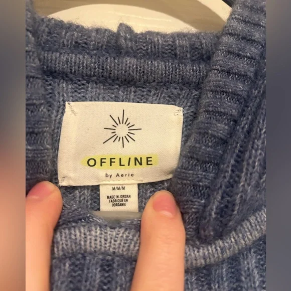 Serie offline Blue striped ombré Hooded Women's Sweater size medium - Picture 4 of 5